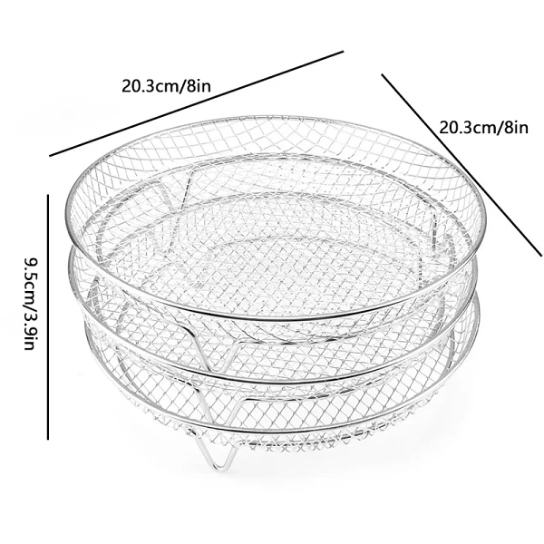 304 Stainless Steel Air Fryer Removable Multi-Tier Stand