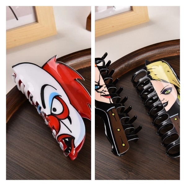 Scary Movie Themed Ghostly Faces Hair Clips