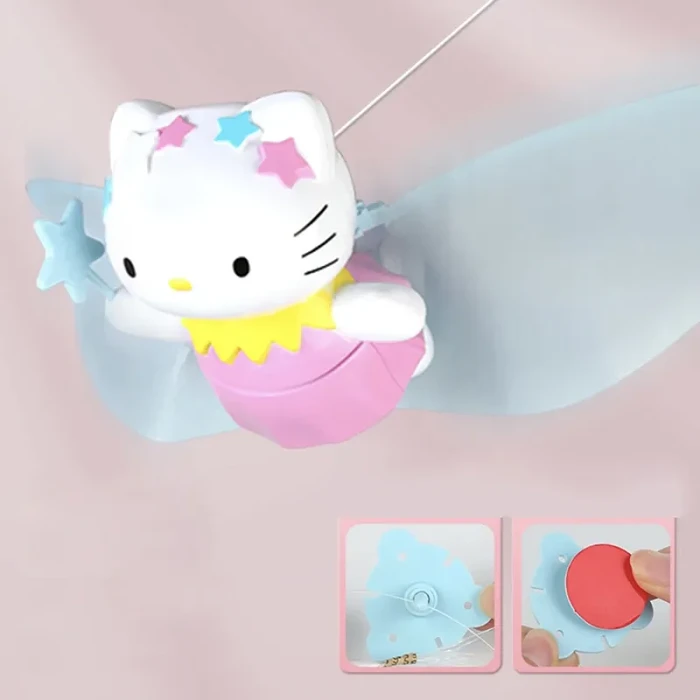 Cartoon cute flying toy kitty with wings