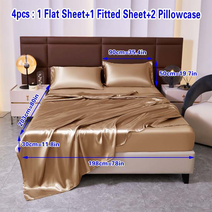 4pc Luxury Satin Bedding Set