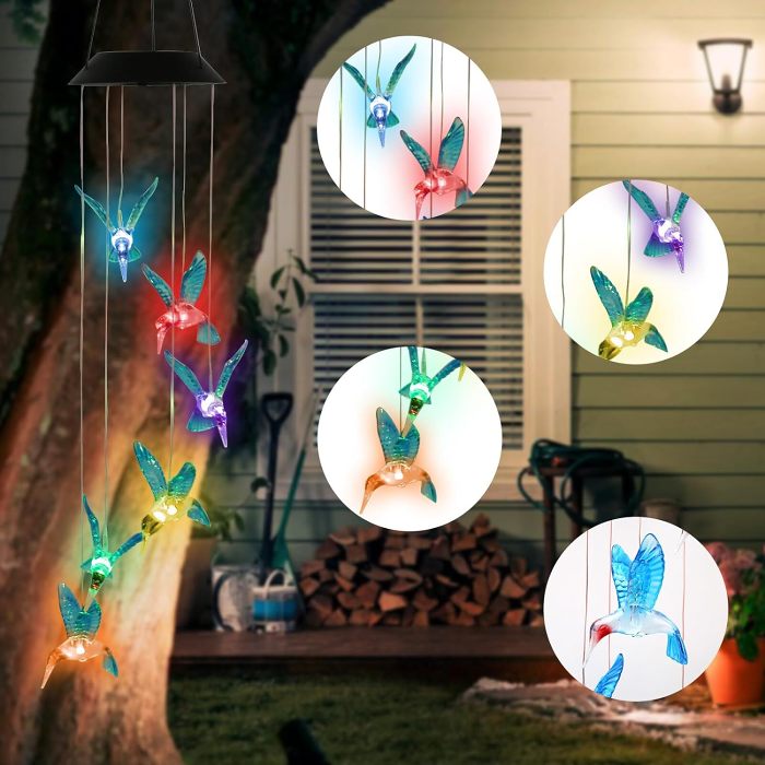 Hummingbird Wind Chime LED Solar
