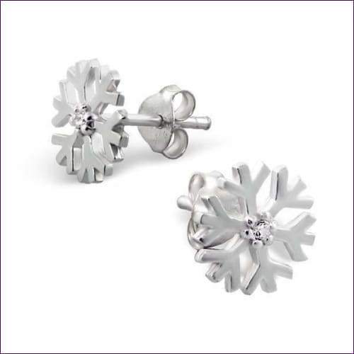 Sterling Silver Snowflake Stud Earrings