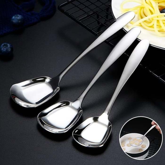 Square Head Stainless Steel Spoon