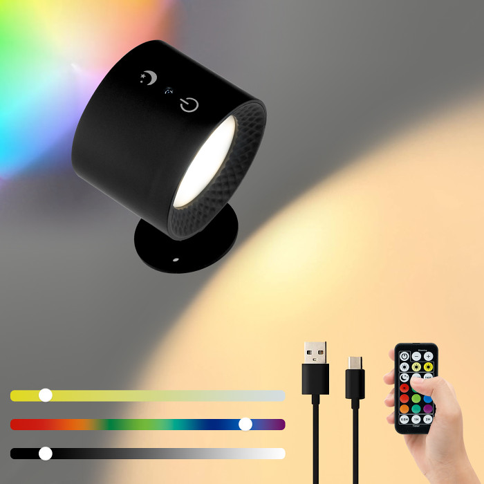 360°Magnetic Ball Rotation LED Wall Lamp Touch Control