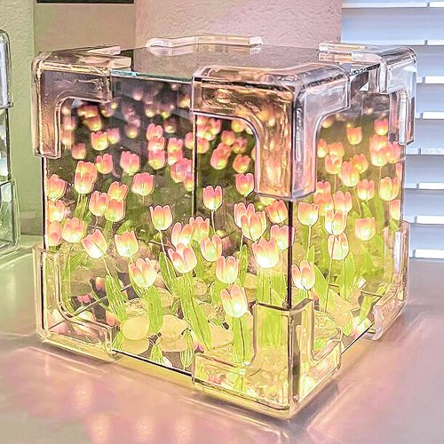 DIY Tulip Mirror Night Light