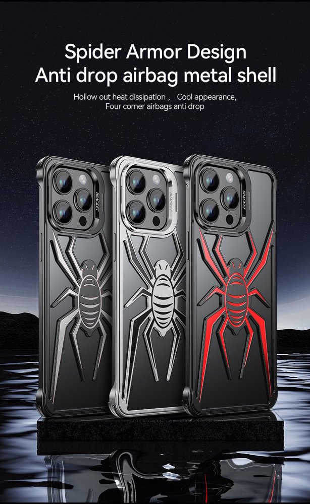 Creative Spider Armor Design Metal Anti-Fall Phone Case