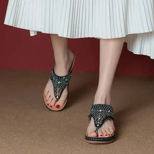 Women's Casual Sandals 2024 Rhinestone Fashion Flip-Flops