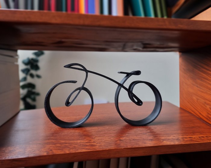 Minimalistic Bicycle Sculpture Wire Framed Style