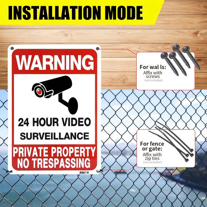 4pc Heavy-Duty No Trespassing Signs