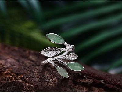 Sterling Silver Open Ring Natural Stone Ring