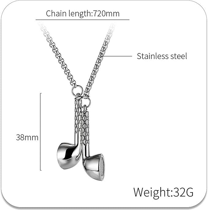 Headphone Pendant Necklace
