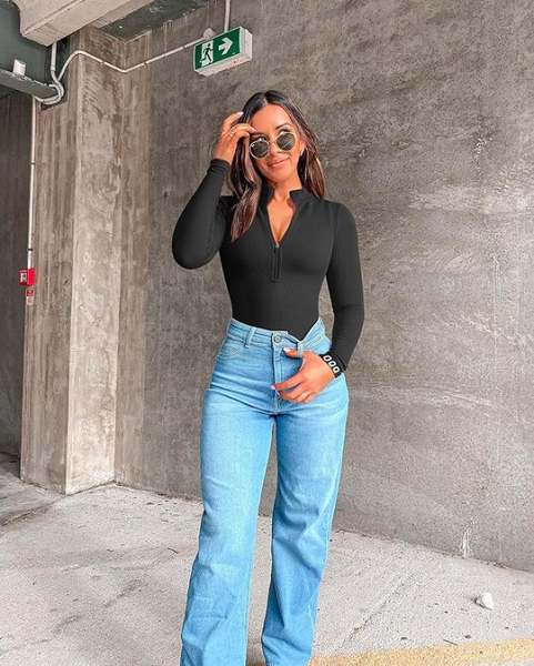 Zip-Up Bodysuit-Buy more save more
