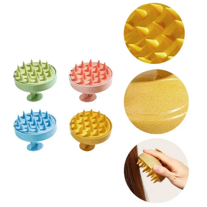 Wet and dry scalp massage brush