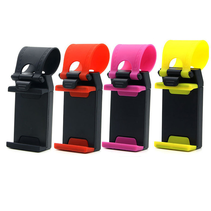 Car steering wheel phone holder