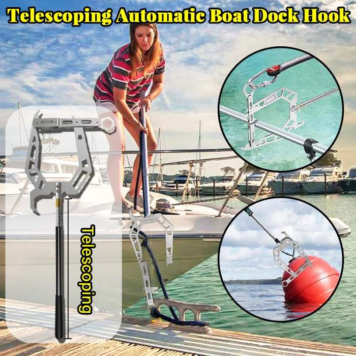 Telescoping Automatic Boat Dock Hook