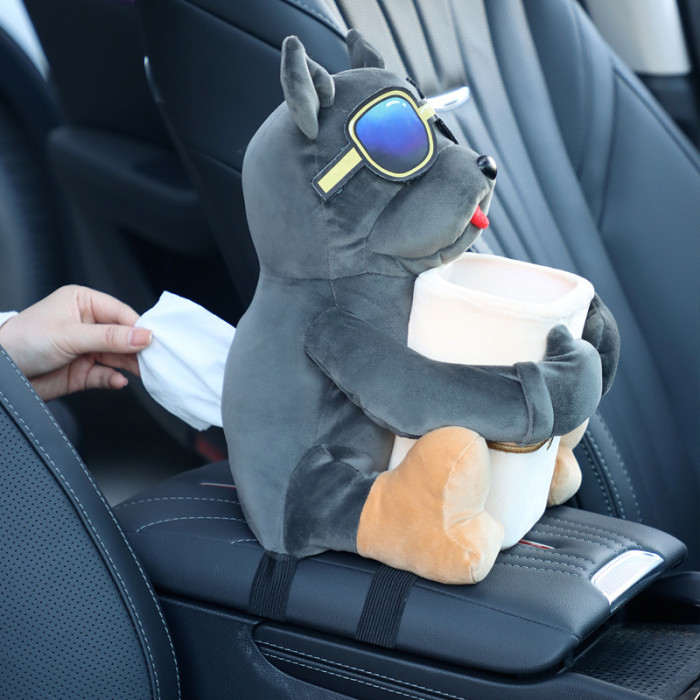Sunglasses Pug 2-in-1 Car Tissue Box