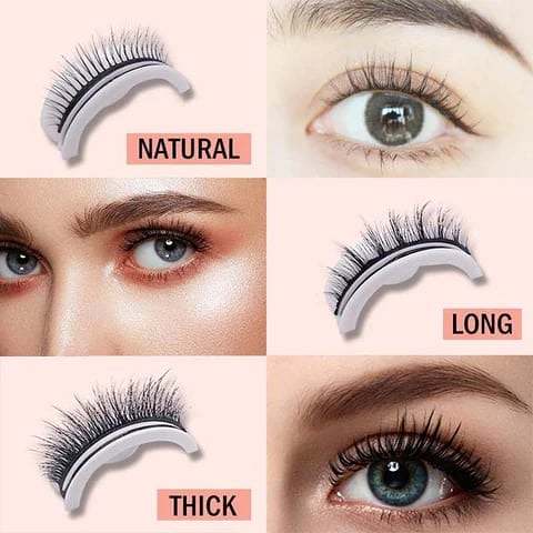 Reusable self-adhesive false eyelashes