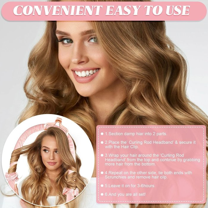 Mother's Day Hot Sale-Heatless Hair Curler Headband
