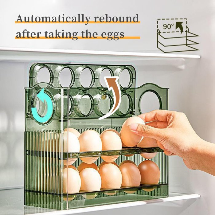 Automatic Flipping Egg Storage Box