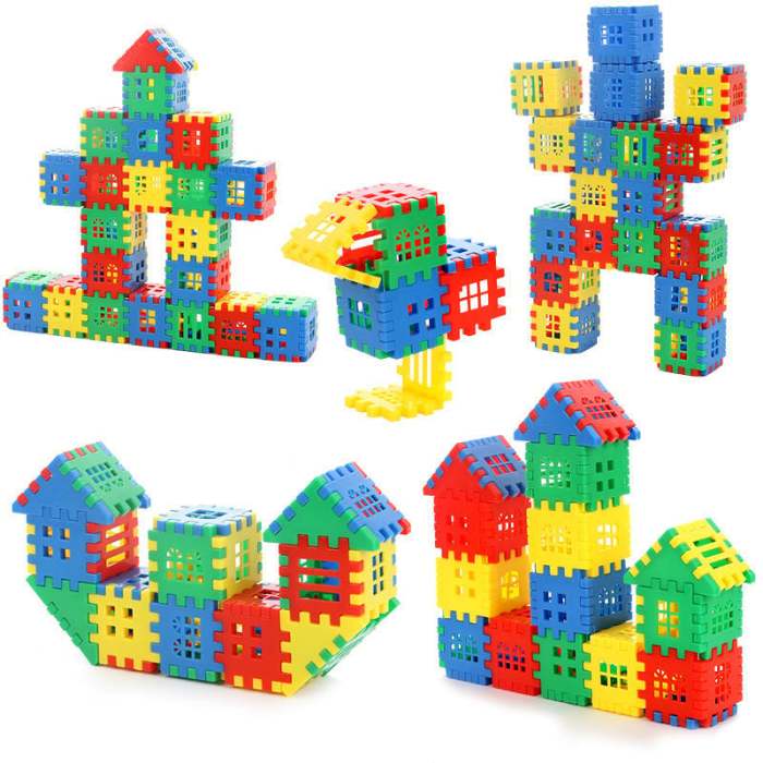 Waffle-type Snap-on Building Blocks