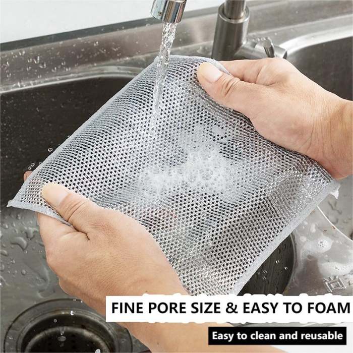 Multipurpose Wire Dishwashing Rags for Wet and DryBuy 3 Get 2 Free