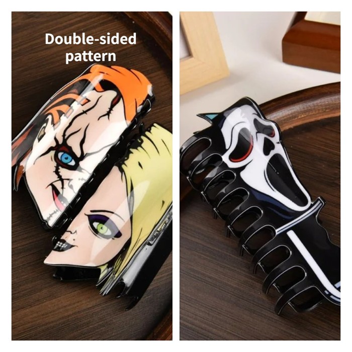 Scary Movie Themed Ghostly Faces Hair Clips