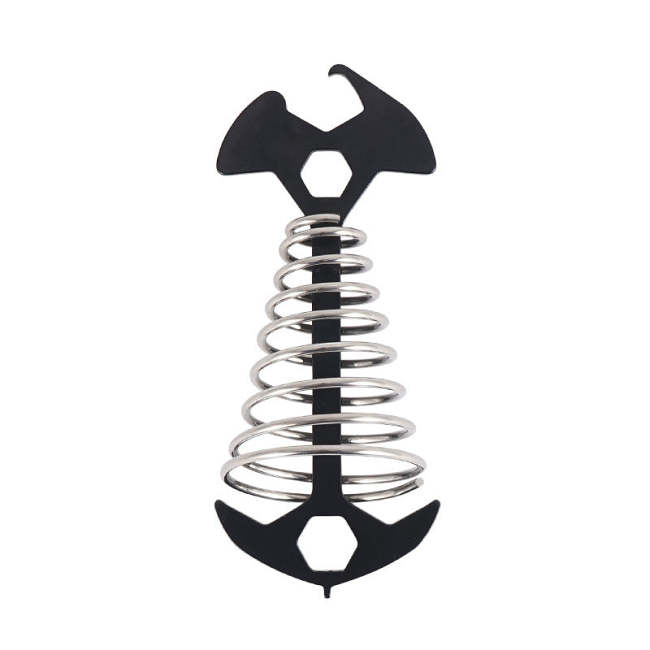 Outdoor camping fish bone ground nail spring hook