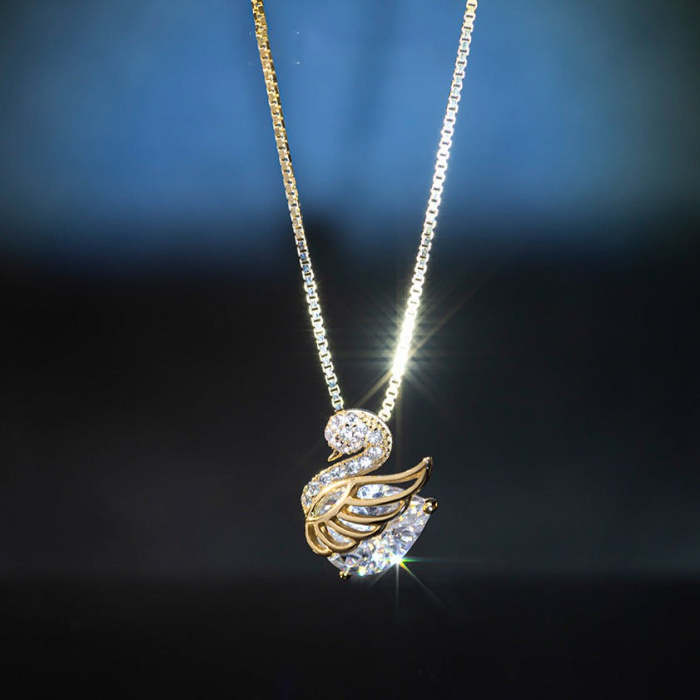 Crystal Swan Necklace