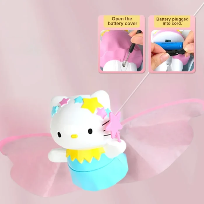 Cartoon cute flying toy kitty with wings