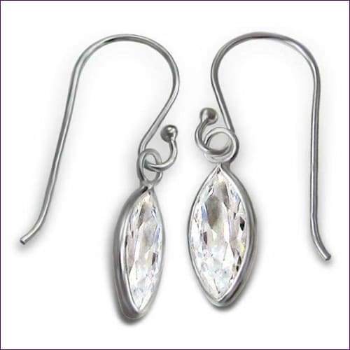 Silver Crystal Drop Earrings
