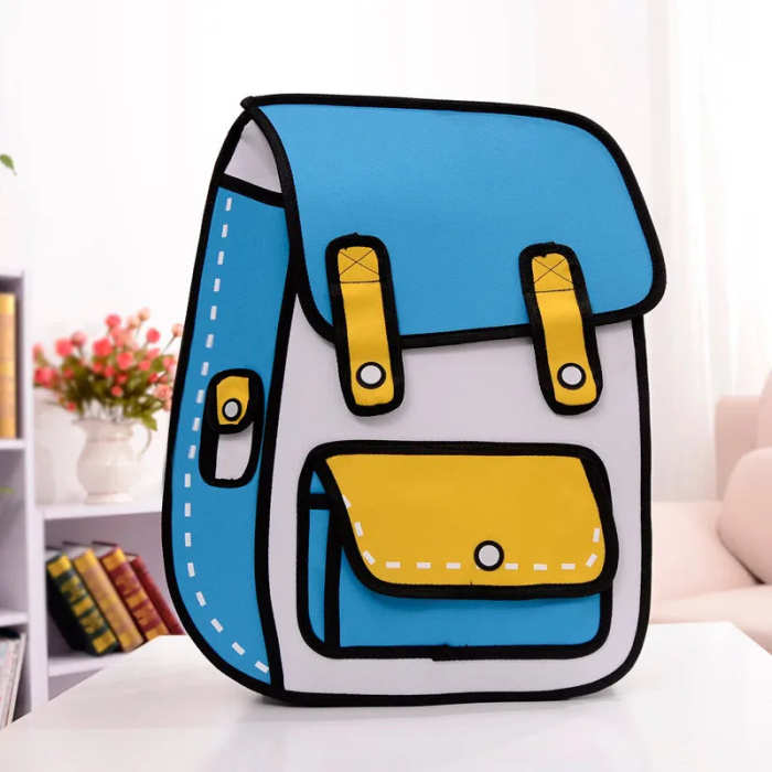 3-D Cartoonish Book Bag