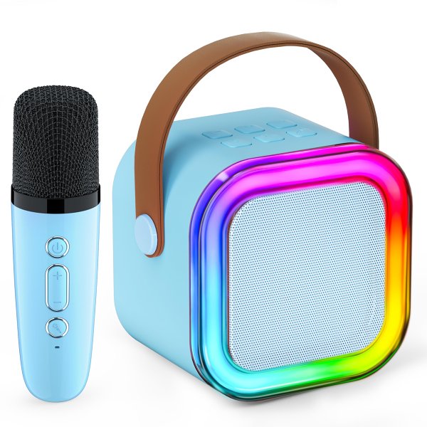 Mini Karaoke Machine for Kids with Wireless Microphones by Veasoon