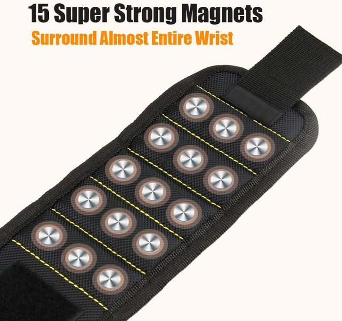 Magnetic Wristband with 15 Strong Magnets for Holding Screws