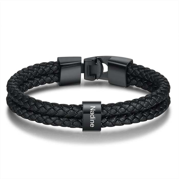 Men Leather Braided Bracelet