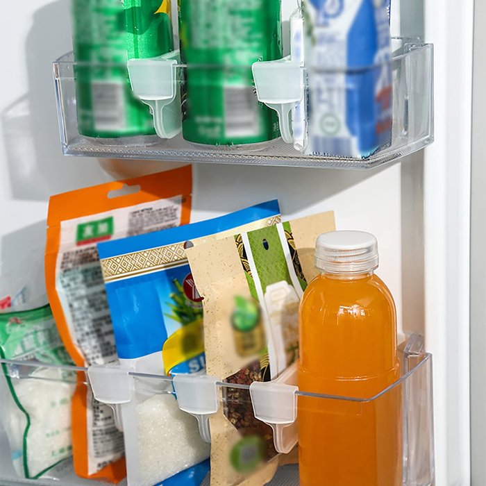 Transparent Freezer Side Door Storage Rack for Refrigerator Storage Partition (2PCS/Set)