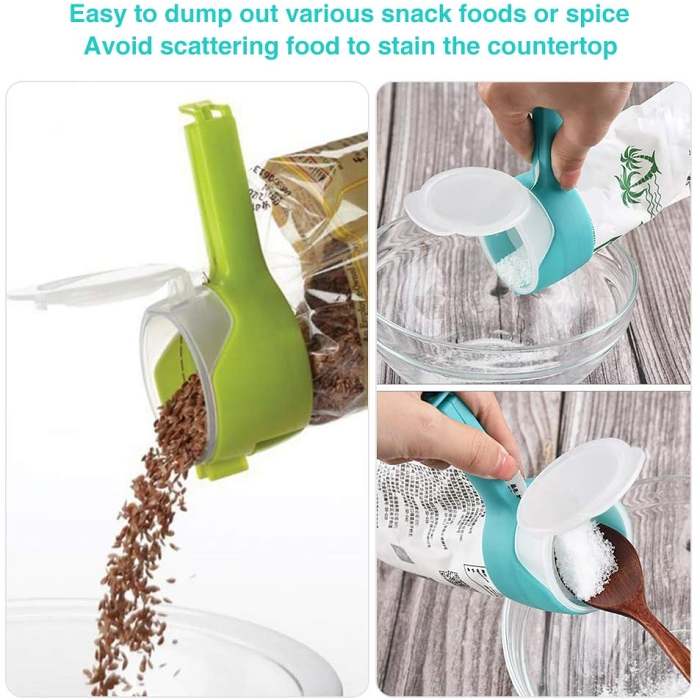 Food Bag Clips With Pour Spouts