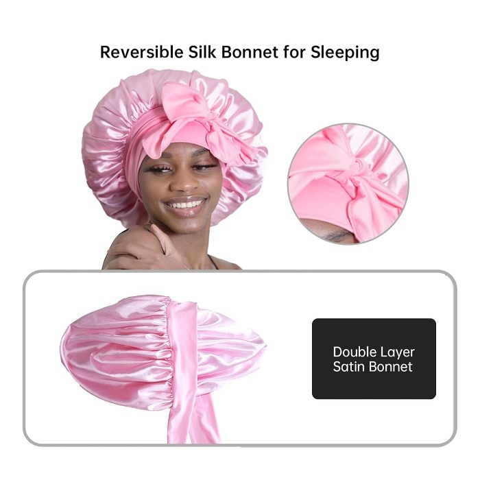 Bow-Knot Satin Anti-Drop Sleep Cap