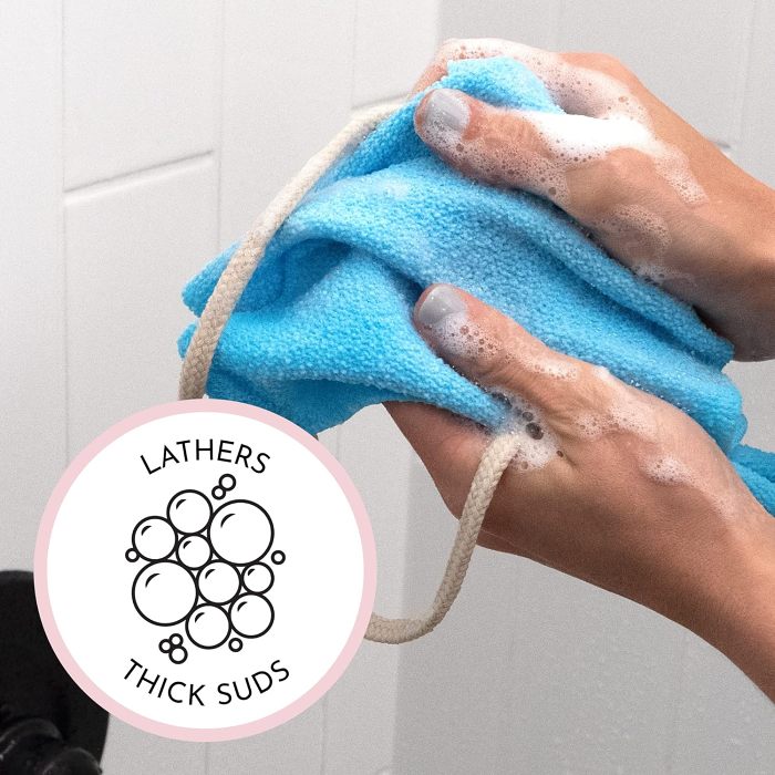 Extended Exfoliating Back Scrubber with Handles