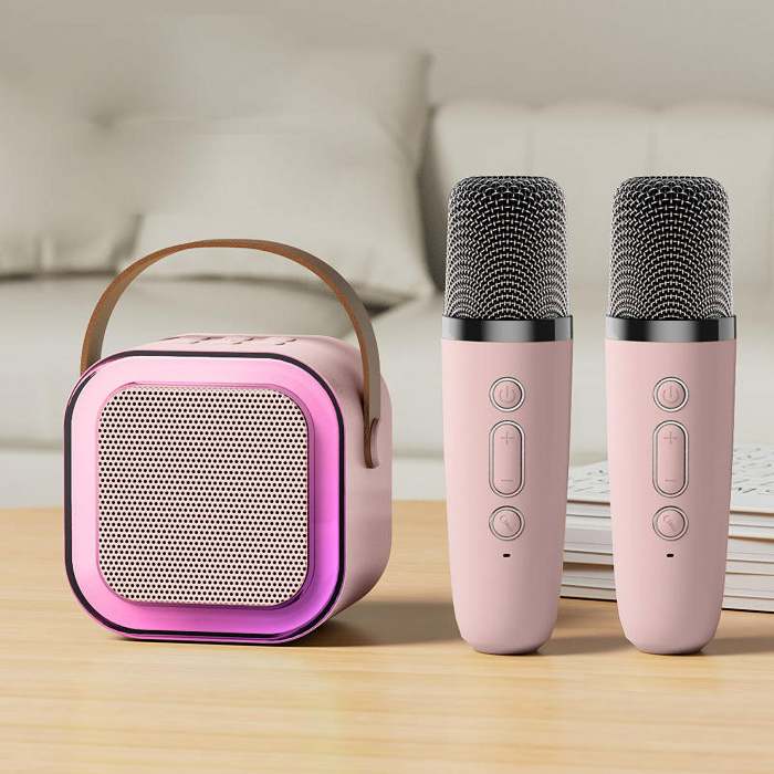 Mini Karaoke Machine for Kids with Wireless Microphones by Veasoon