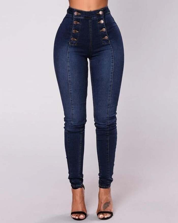 45% OFFDouble Breasted High Waist Skinny Jeans