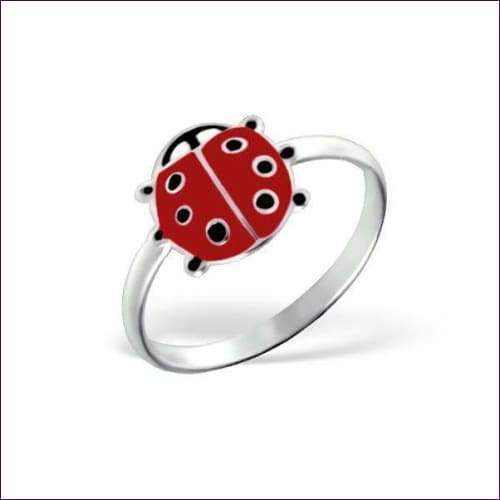 Lady Bug Silver Children Ring