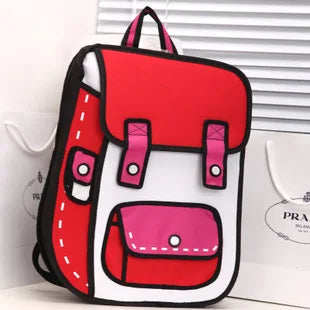 3-D Cartoonish Book Bag