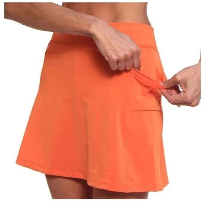 Women's Solid Color Mid-waist Athletic Bottoms With Side Pocket 2 In 1 Liner Breathable Quick Dry Plus Size
