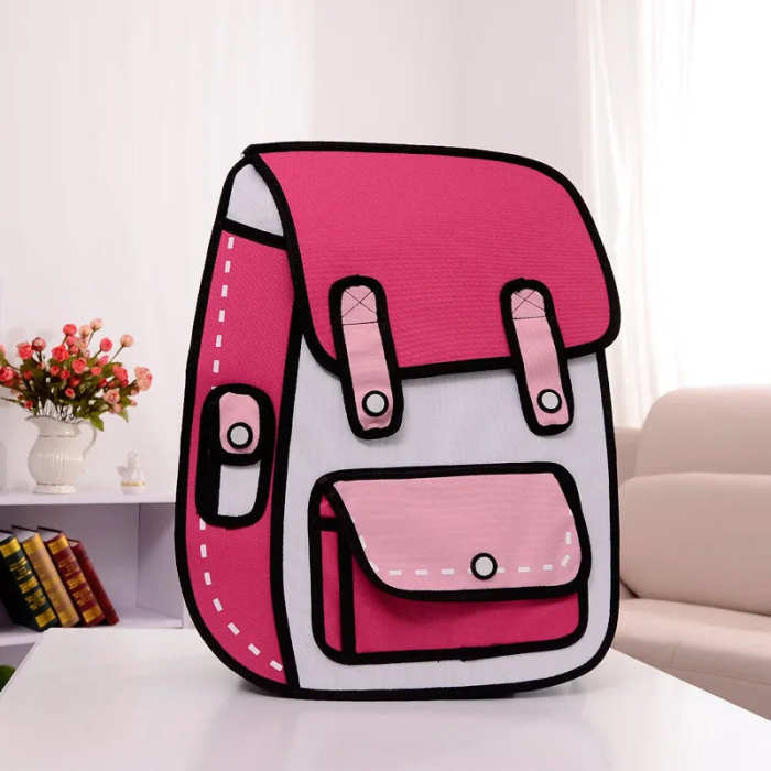3-D Cartoonish Book Bag