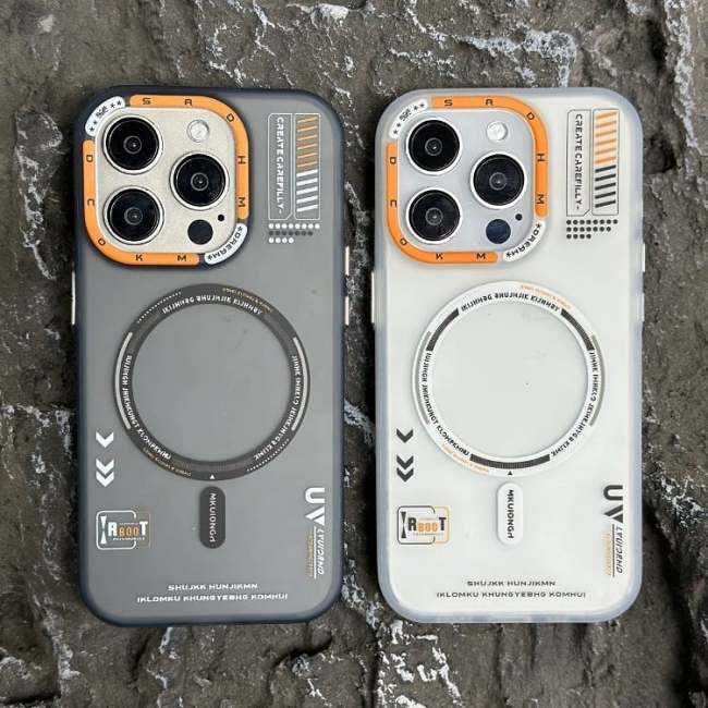 Tech style magnetic frosted mobile phone case