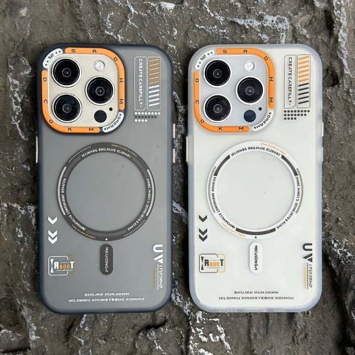 Tech style magnetic frosted mobile phone case