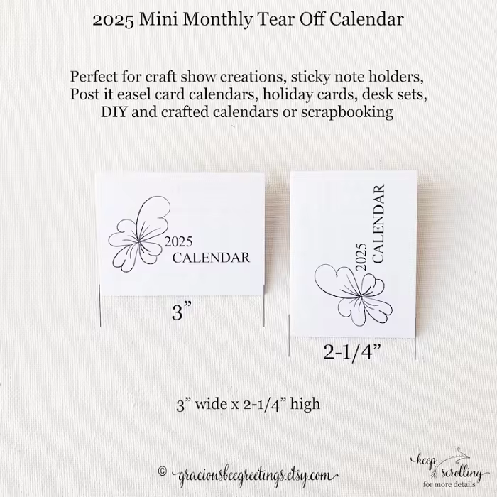 2025 Mini Tear-off Calendar