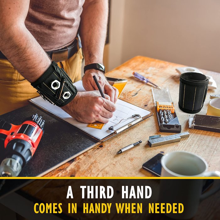 Magnetic Wristband with 15 Strong Magnets for Holding Screws