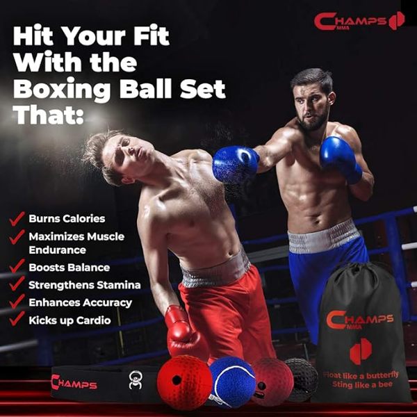Head mounted boxing reaction ball