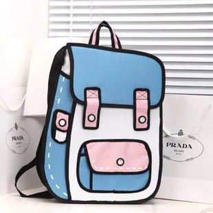 3-D Cartoonish Book Bag